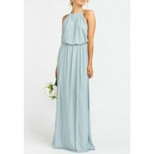 Show Me Your Mumu Heather Halter Maxi Dress Womens Large Bridesmaid Wedding